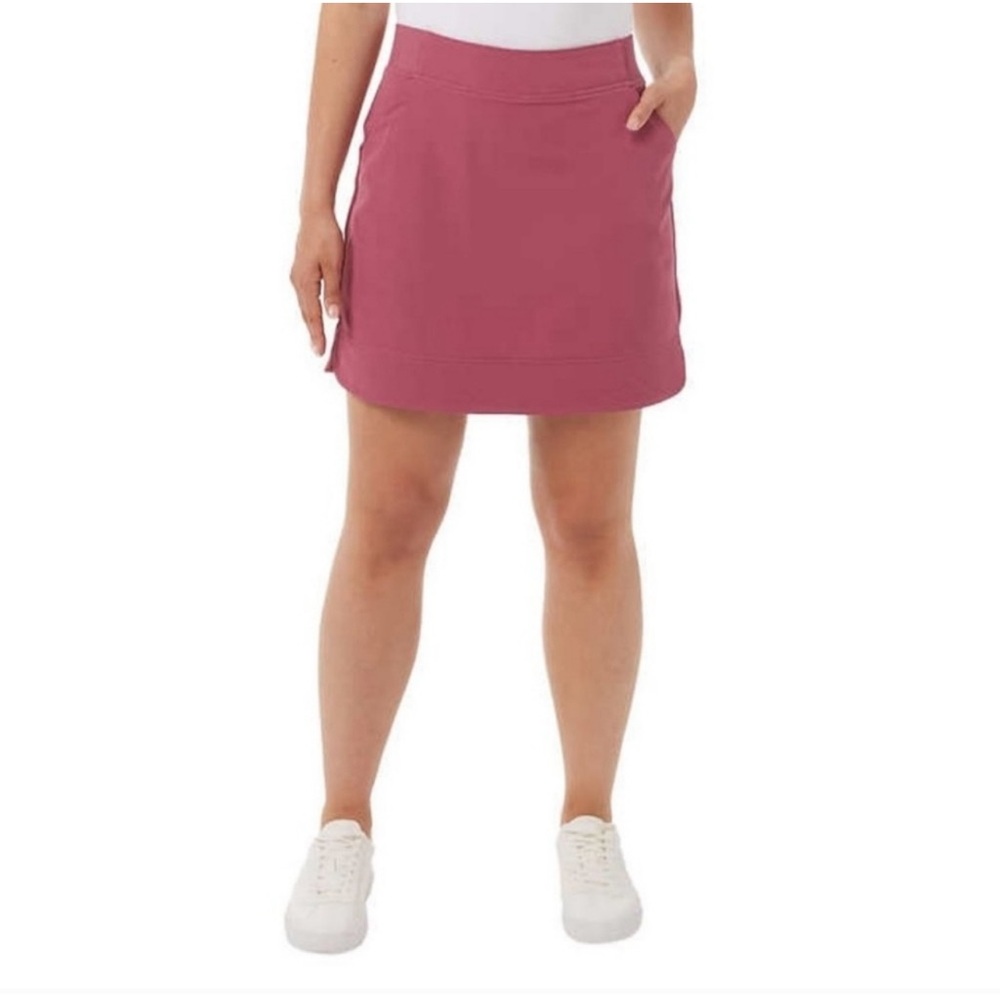 32 Degrees Cool Skort Skirt in Dusty Pink Red Rouge Stretch Skirt With Shorts XL